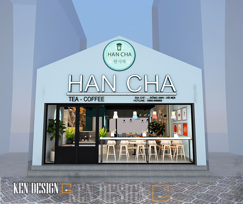 Thiết kế quán trà sữa HanCha